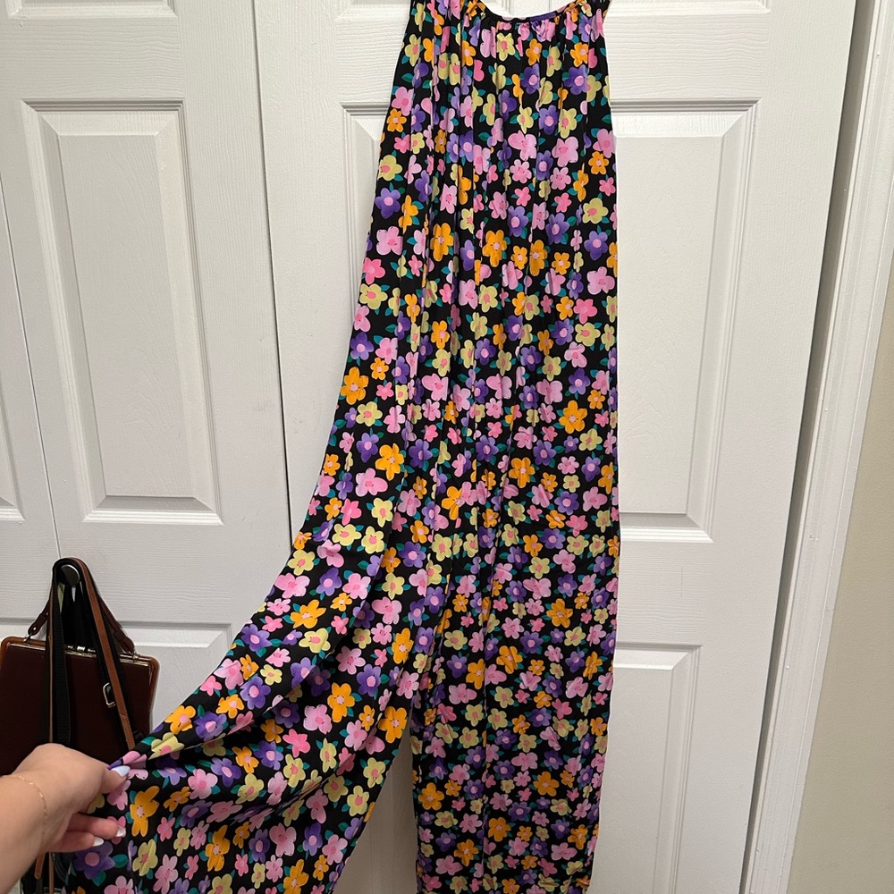SHEIN curve overalls jumpsuit romper with flower pattern